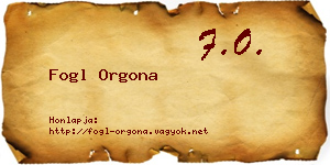 Fogl Orgona névjegykártya